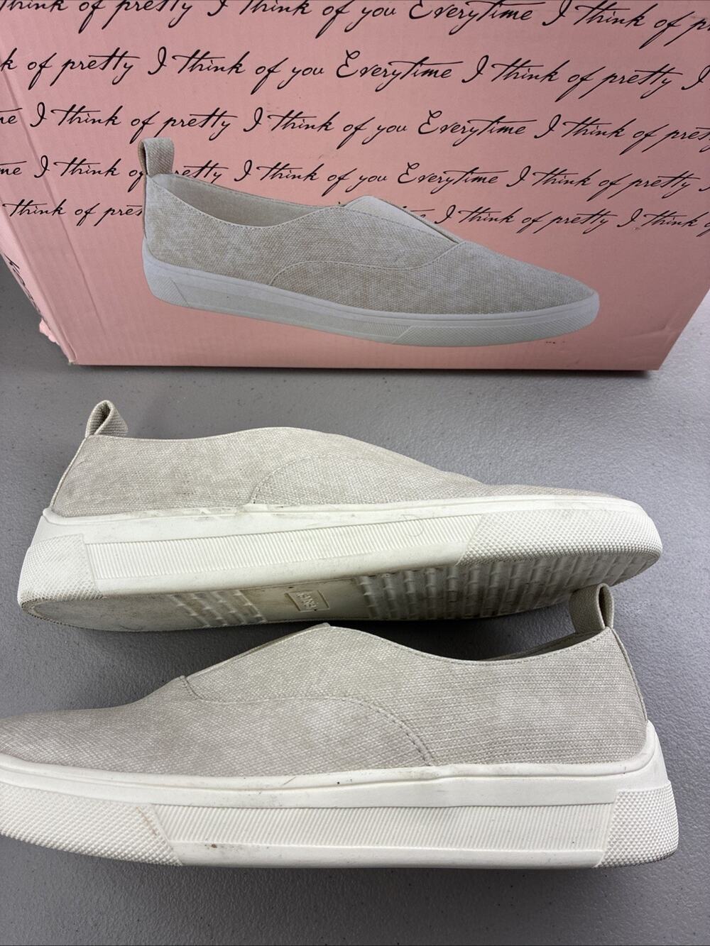 Kensie Ladies' Salia Slip On Comfort Casual Shoes Slip On Sneakers Beige Sz 6